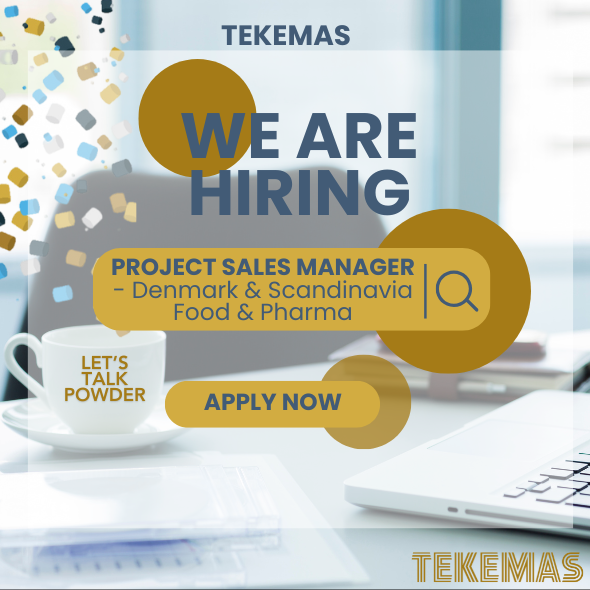 An empty office chair, desk with laptop, coffe cup with writen text-Lets talk poder. Tekemas are Hiring project sales managers.